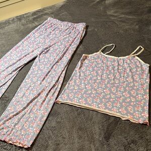 Mudd Floral Pajama Set - Blue and Pink